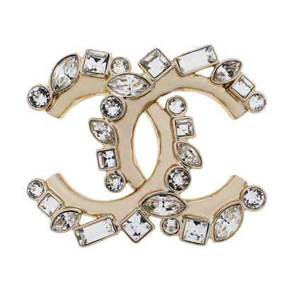 Exclusive Chanel Crystal CC Brooch — Front View