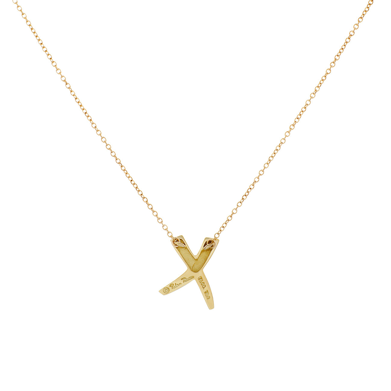 Exclusive Tiffany & Co. 18K Yellow Gold Paloma Picasso Graffiti X Pendant Necklace — Side View