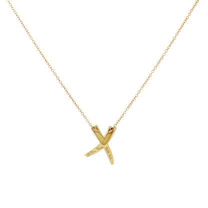 Exclusive Tiffany & Co. 18K Yellow Gold Paloma Picasso Graffiti X Pendant Necklace — Side View