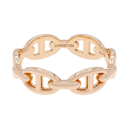 Exclusive Hermes 18K Rose Gold PM Chaine d'Ancre Enchainee Ring — Side View