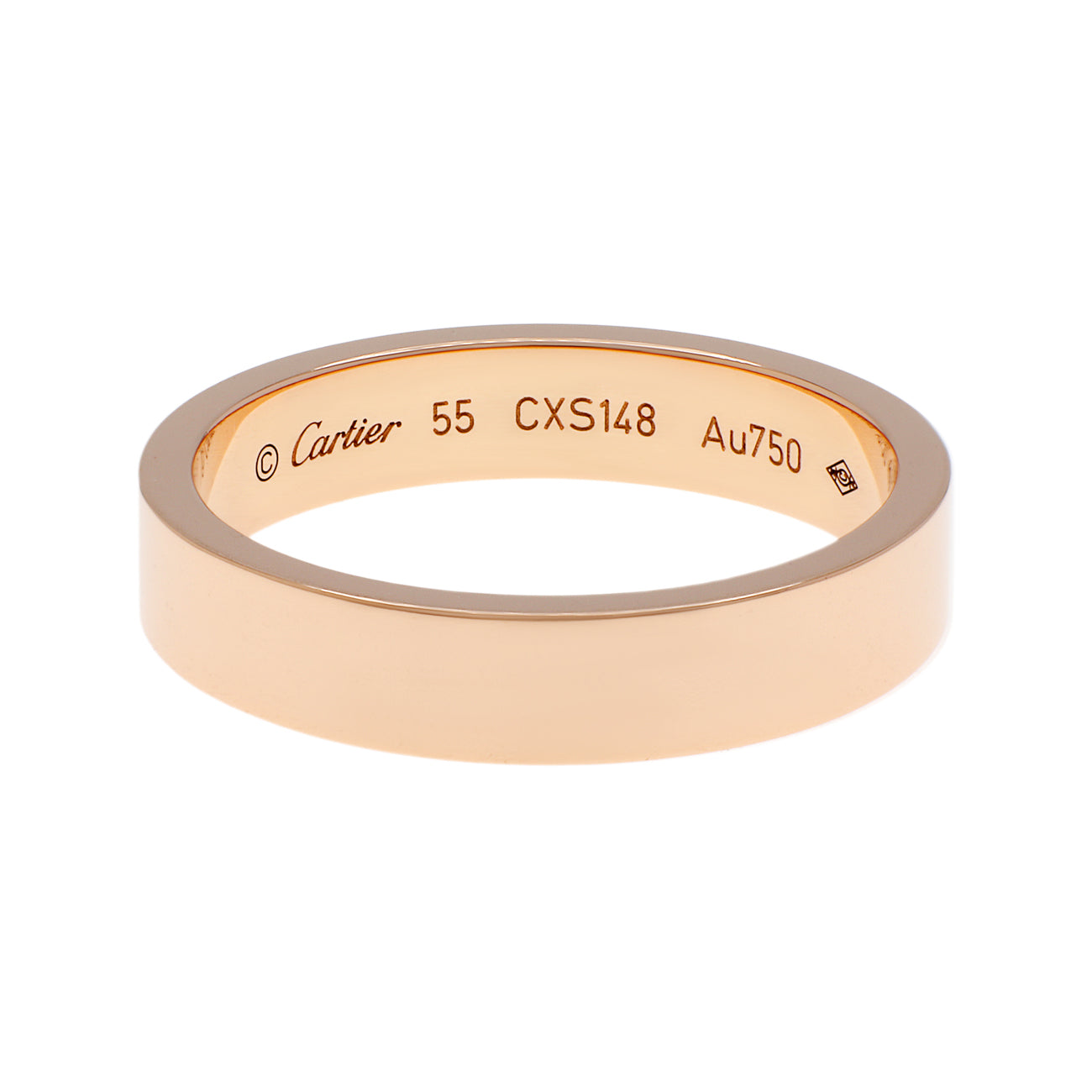 Exclusive Cartier 18K Rose Gold C de Cartier 4mm Wedding Band — Side View