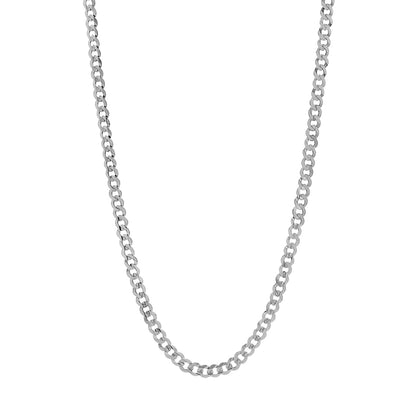 Exclusive 10K White Gold Curb Link Chain — Front View