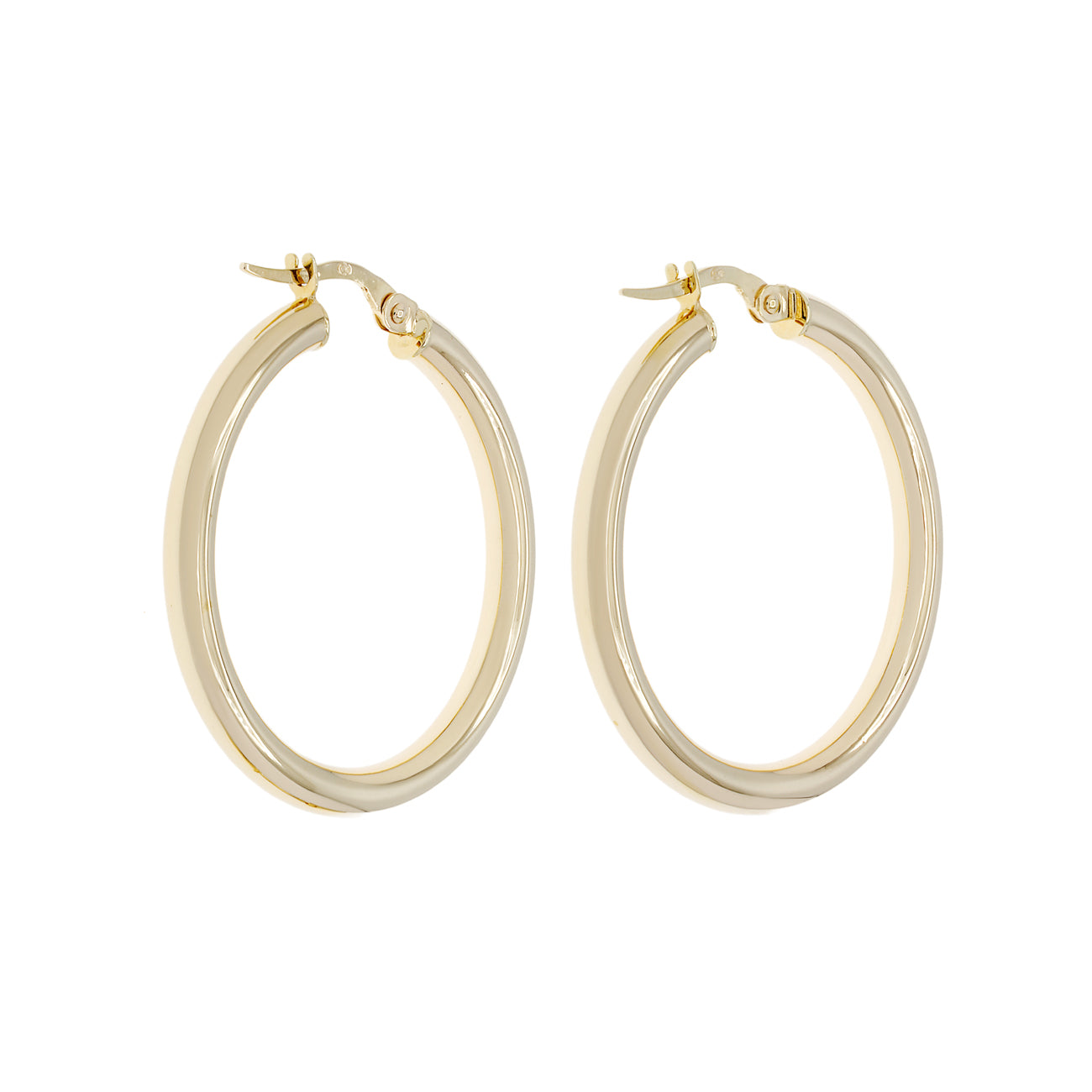 Exclusive 14K Yellow Gold Hoop Earrings — Side View