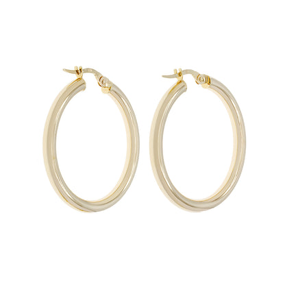 Exclusive 14K Yellow Gold Hoop Earrings — Side View