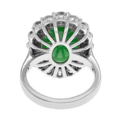 Exclusive 18K White Gold Cabochon Jadeite Ring — 4 — Side View