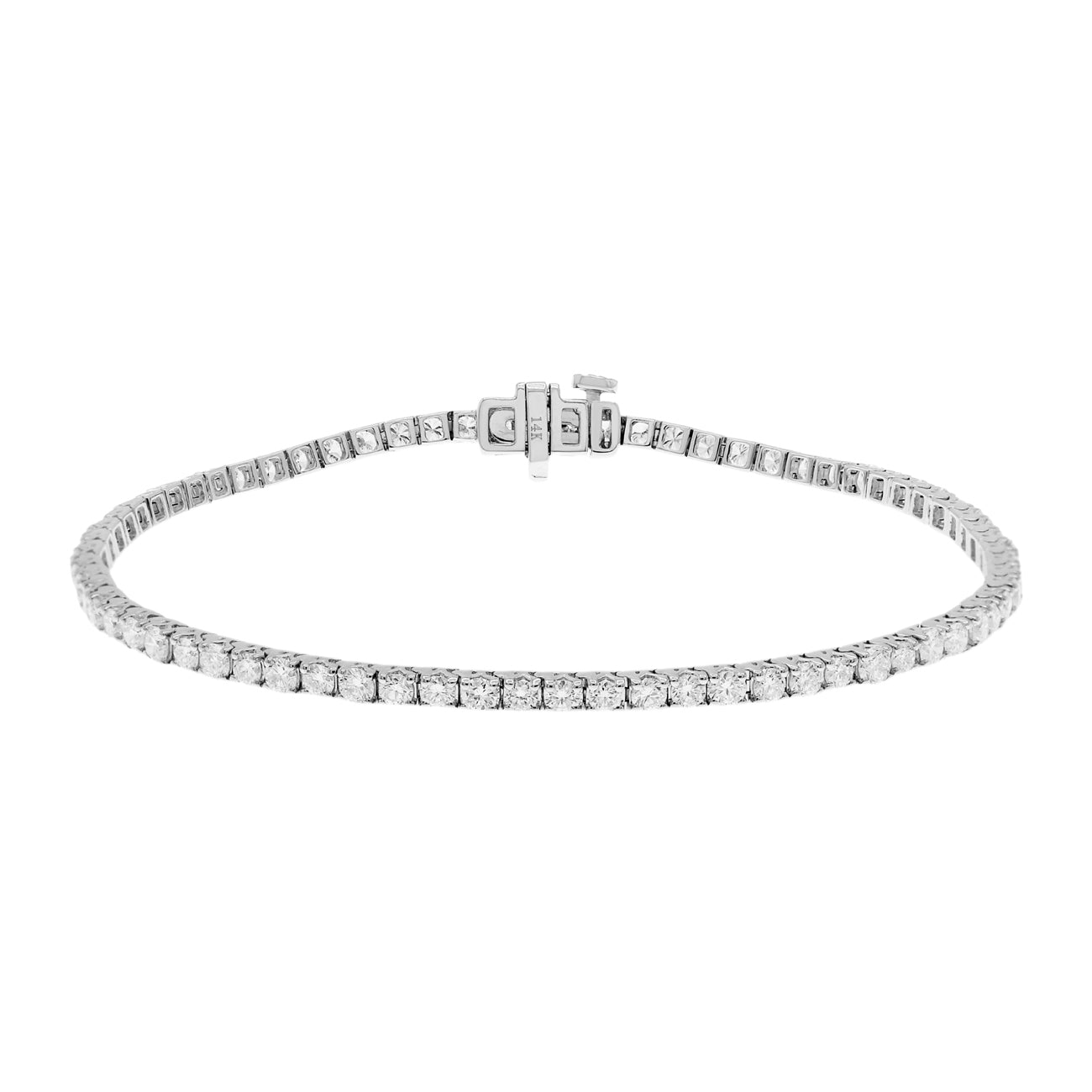 Exclusive 14K White Gold 2.28 Carat Tennis Bracelet — Front View