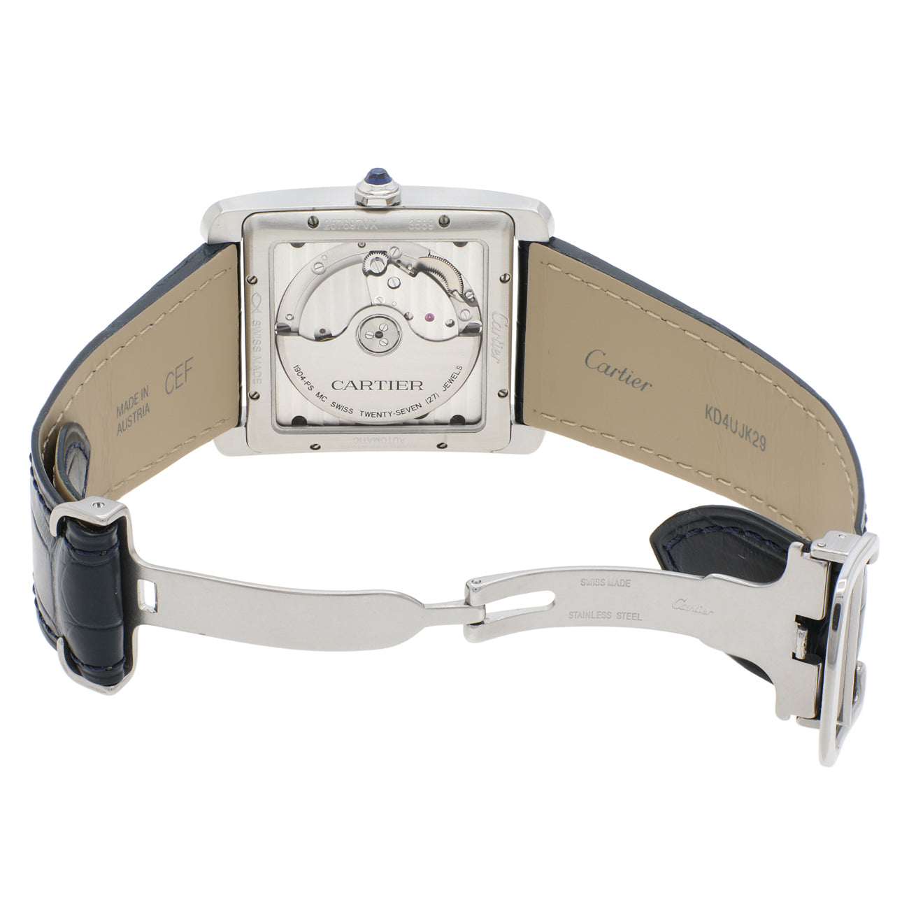 Exclusive Cartier Stainless Steel Tank MC Automatic Watch WSTA0010 — Top View