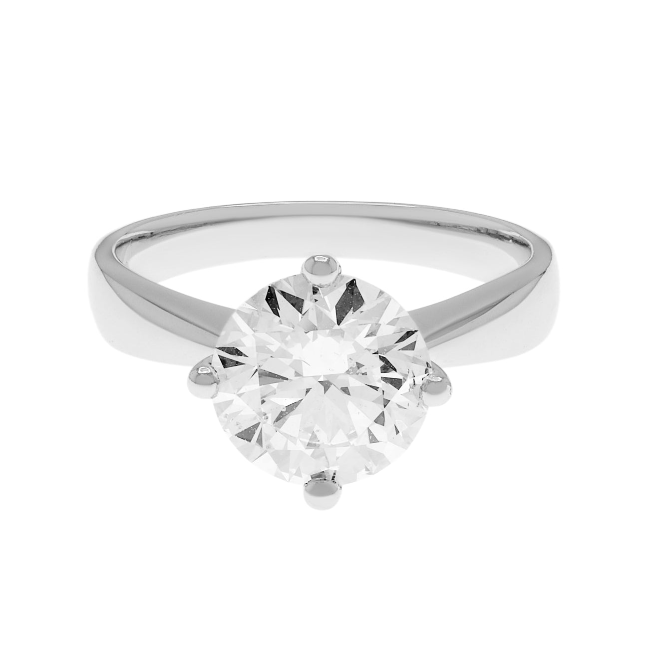 Exclusive Platinum 2.01 Carat Solitaire Diamond Ring — 3.5 — Front View
