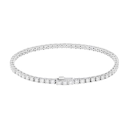 Exclusive 14K White Gold 3.00 Carat Diamond Tennis Bracelet — Side View