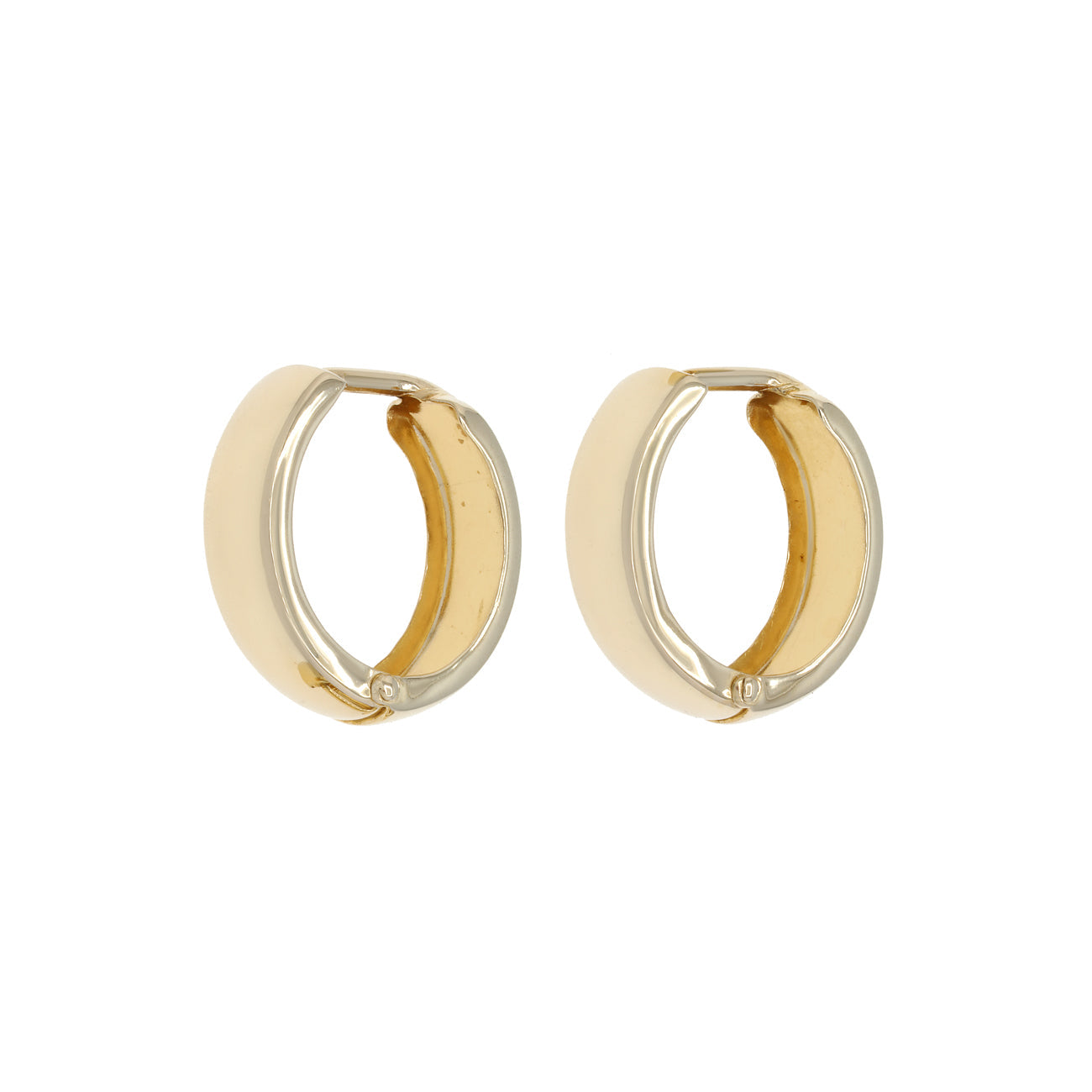 Exclusive 14K Yellow Gold Hoop Earrings — Side View