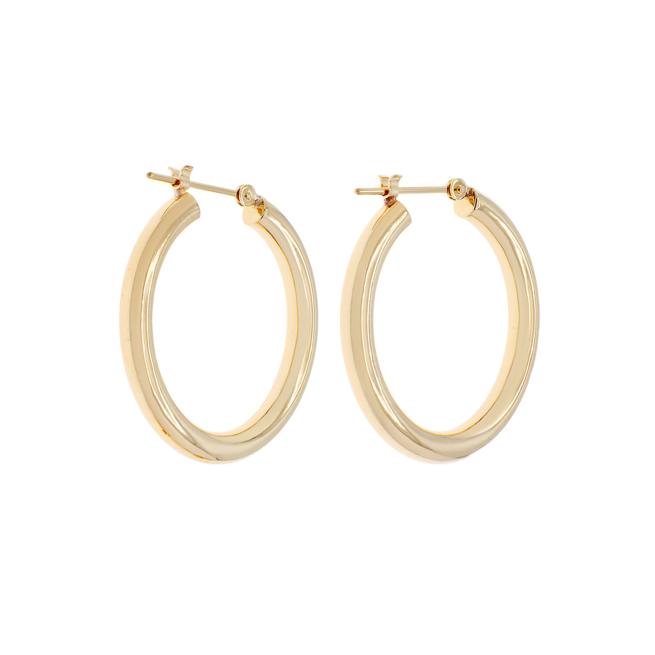 Exclusive 18K Yellow Gold Hoop Earrings — Side View