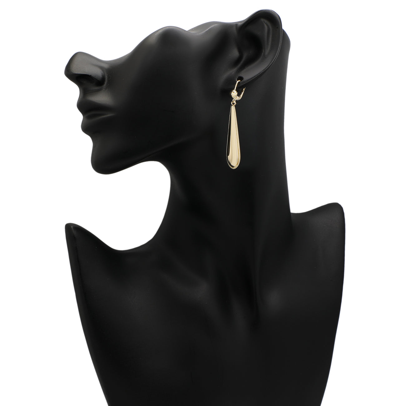 Exclusive 10K Yellow Gold Drop Earrings — Back View