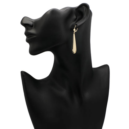 Exclusive 10K Yellow Gold Drop Earrings — Back View