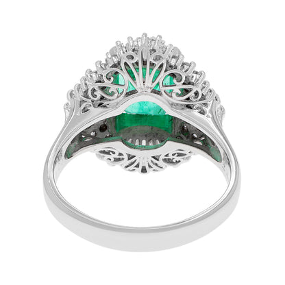 Exclusive Platinum 2.44 Carat Emerald Diamond Ring — 5.25 — Side View