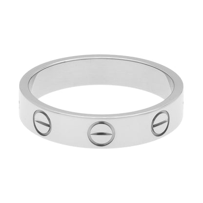 Exclusive Cartier 18K White Gold Love Wedding Band Ring — Side View