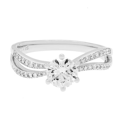 Exclusive 18K White Gold 1.01 Carat Diamond Ring — 6.75 — Front View