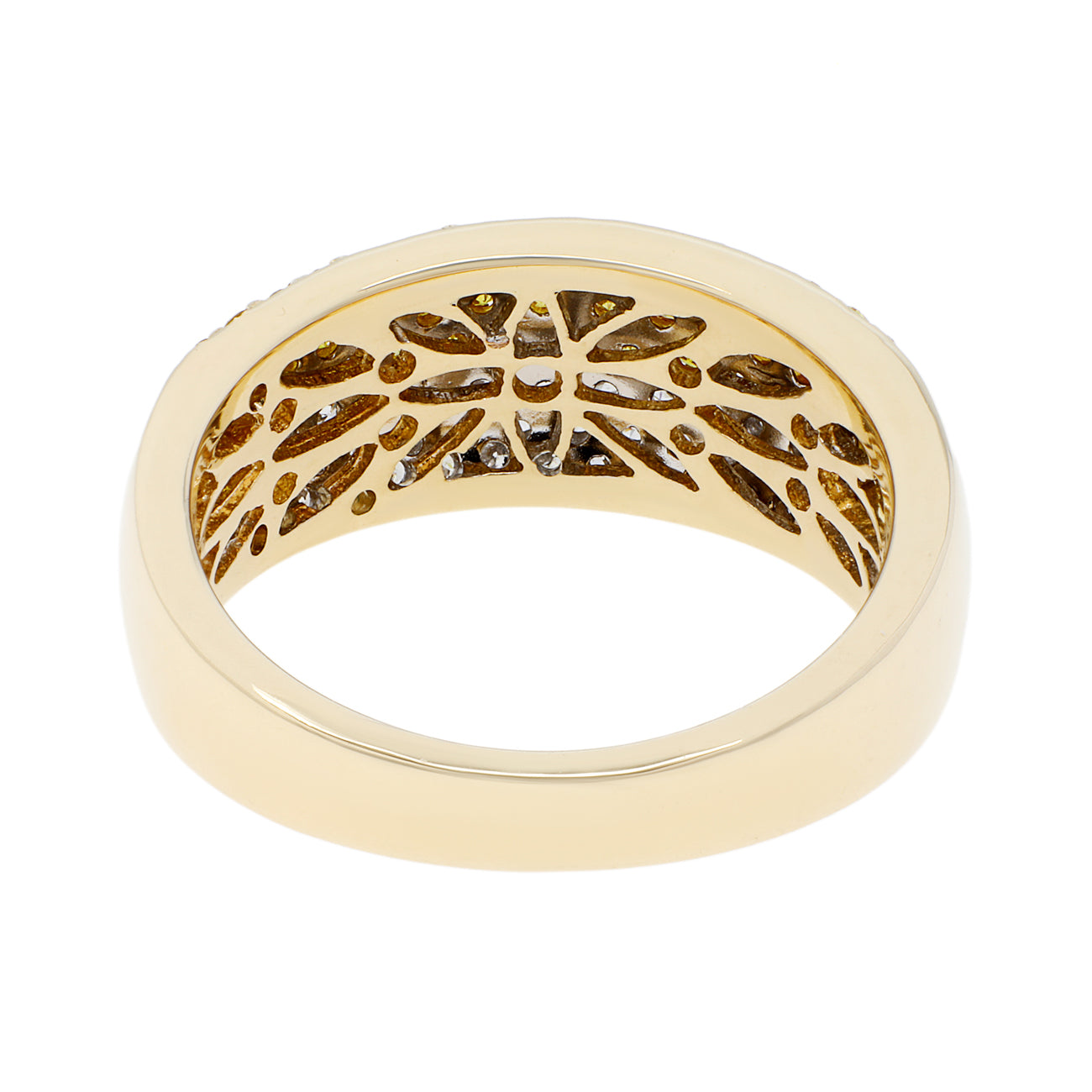 Exclusive 14K Yellow Gold 1.00 Carat Fancy Yellow Diamond Ring — 5.5 — Side View