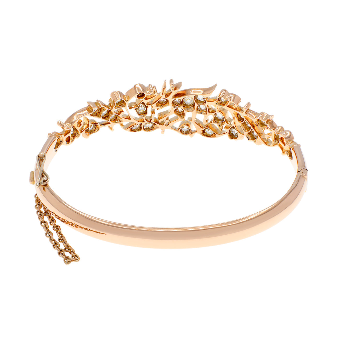 Exclusive 18K Rose Gold 1.79 Carat Diamond Bracelet — Side View