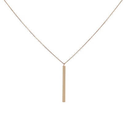 Exclusive 10K Rose Gold Octagon Bar Pendant — Side View