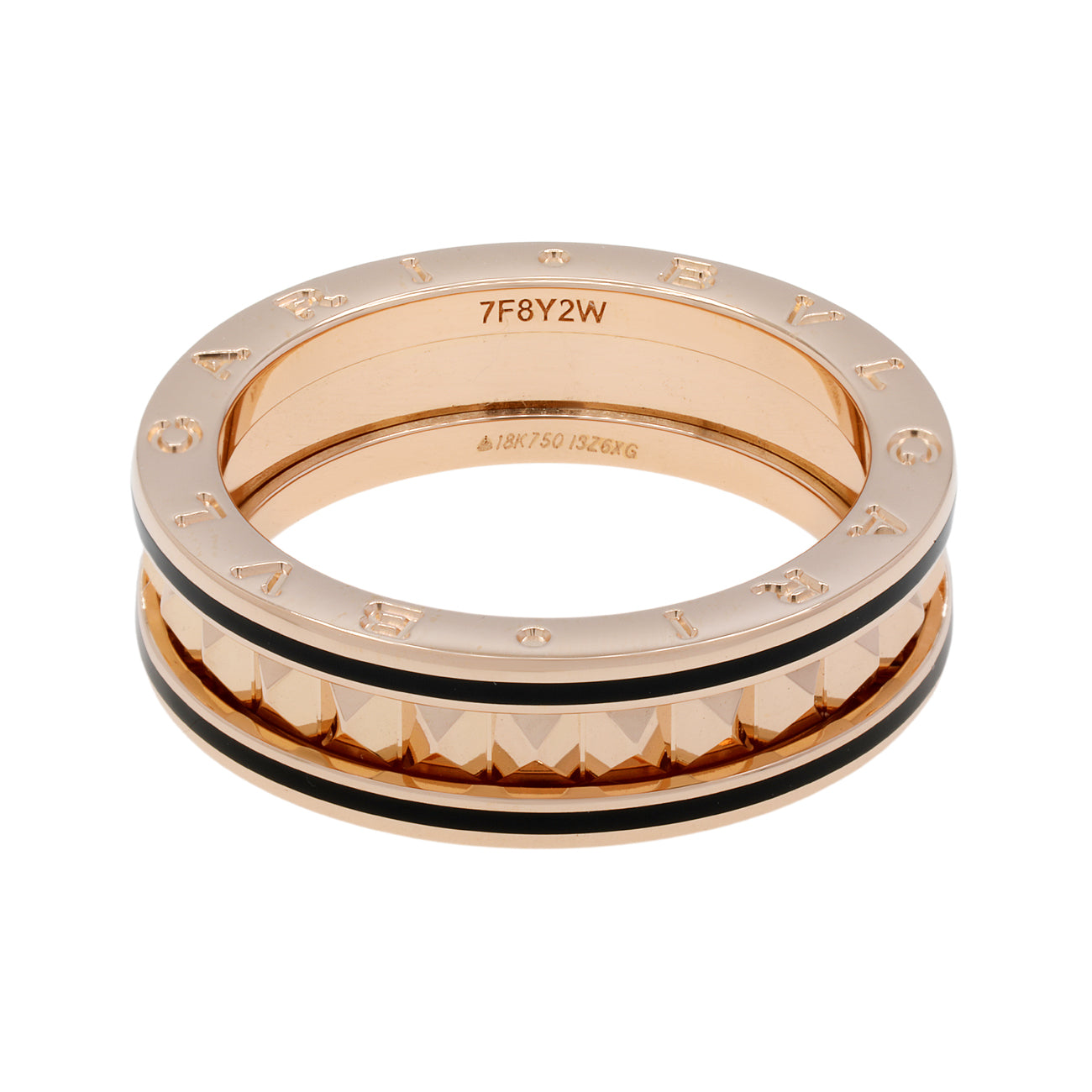 Exclusive Bulgari 18K Rose Gold B.zero1 Rock One-Band Ring — Side View
