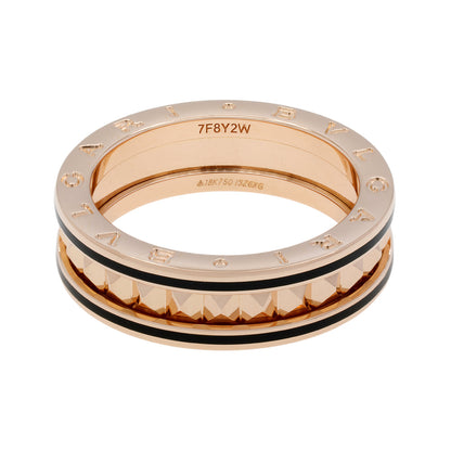 Exclusive Bulgari 18K Rose Gold B.zero1 Rock One-Band Ring — Side View