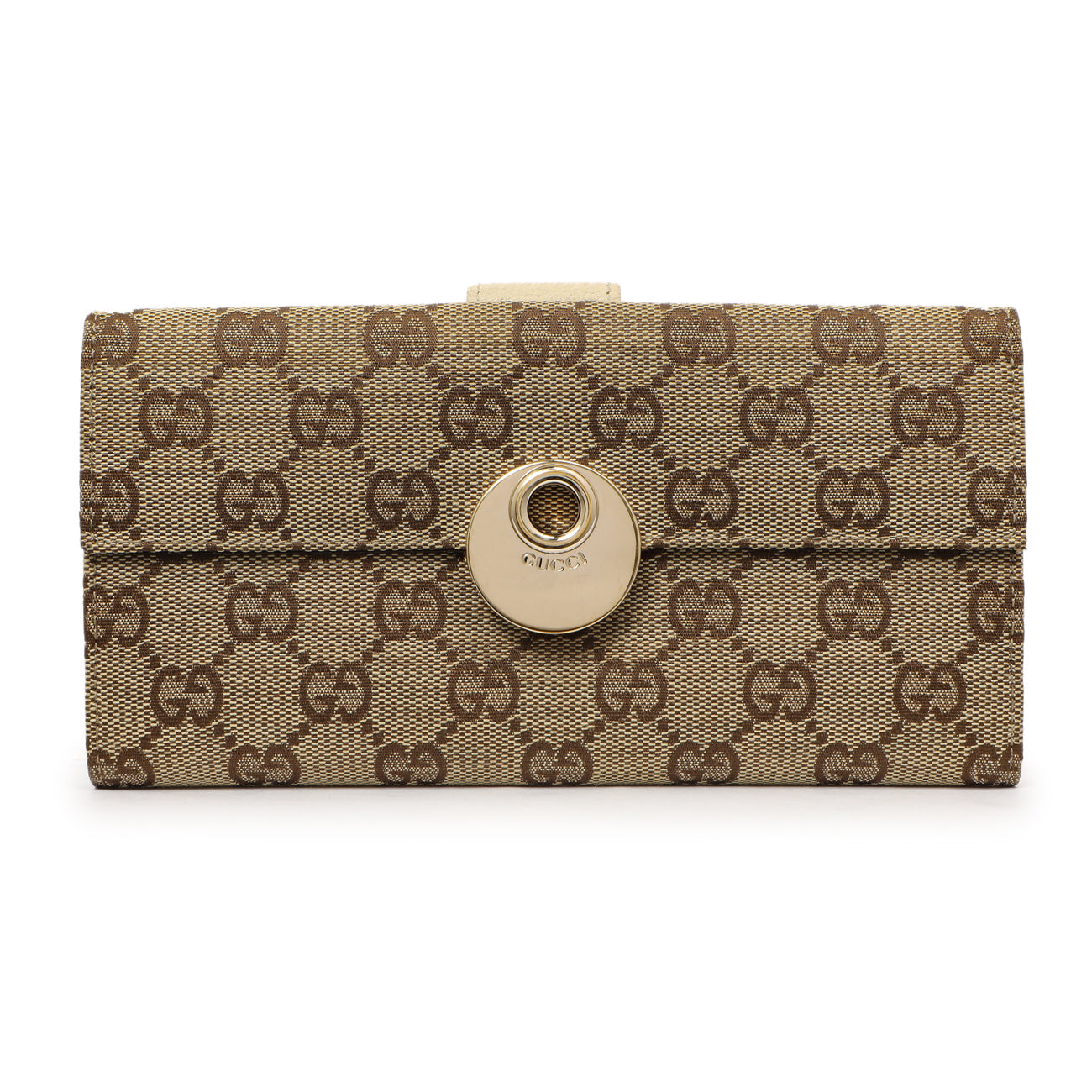 Exclusive Gucci Monogram Eclipse Continental Wallet — Front View
