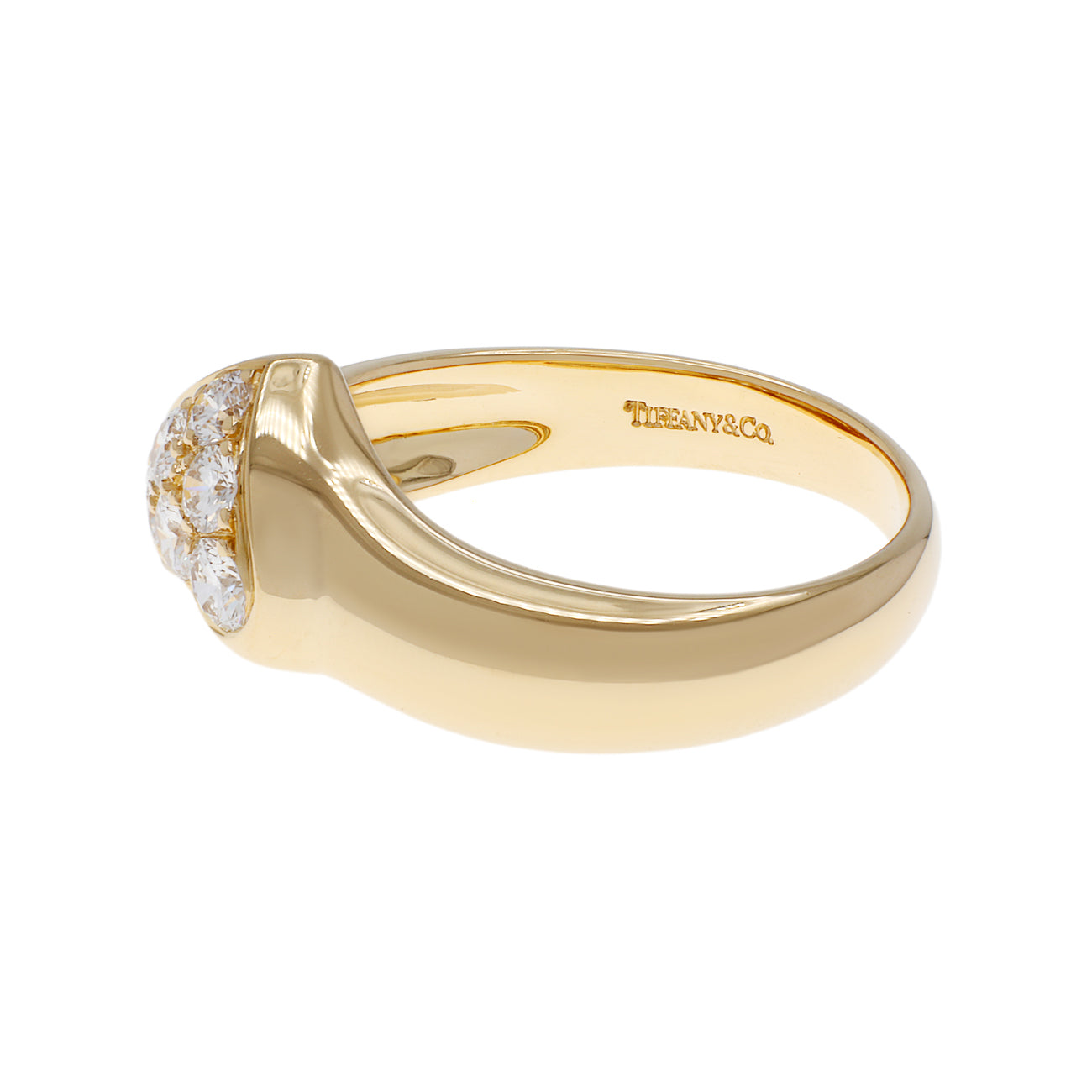 Exclusive Tiffany & Co. 18K Yellow Gold Diamond Heart Ring — Side View