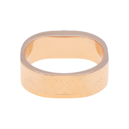 Exclusive Louis Vuitton Brass Monogram Engraved Nanogram Ring — Side View