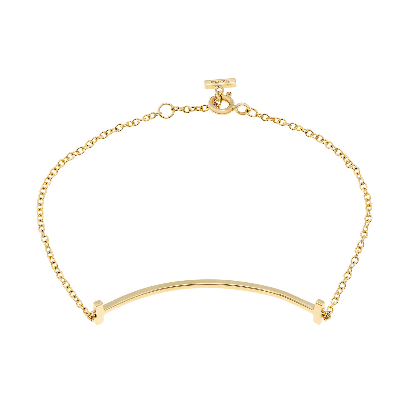 Exclusive Tiffany & Co. 18K Yellow Gold T Smile Bracelet — Side View