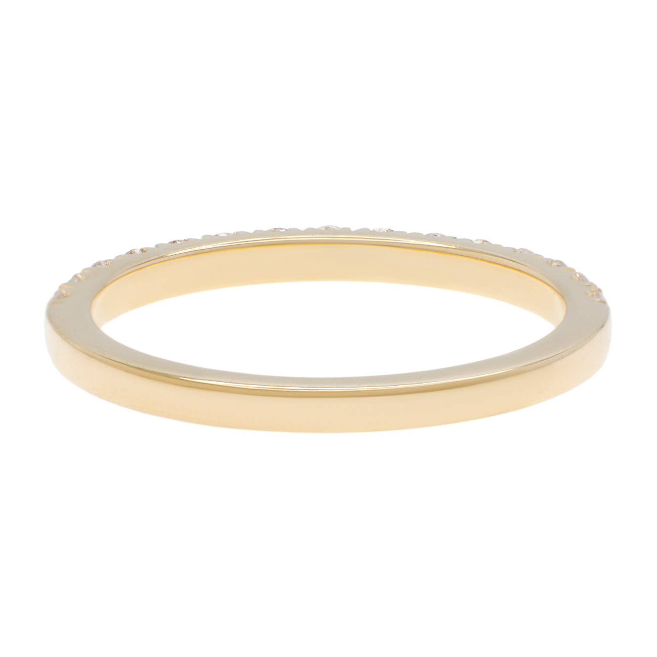 Exclusive 18K Yellow Gold Diamond Half Eternity Band Ring — 3.75 — Side View