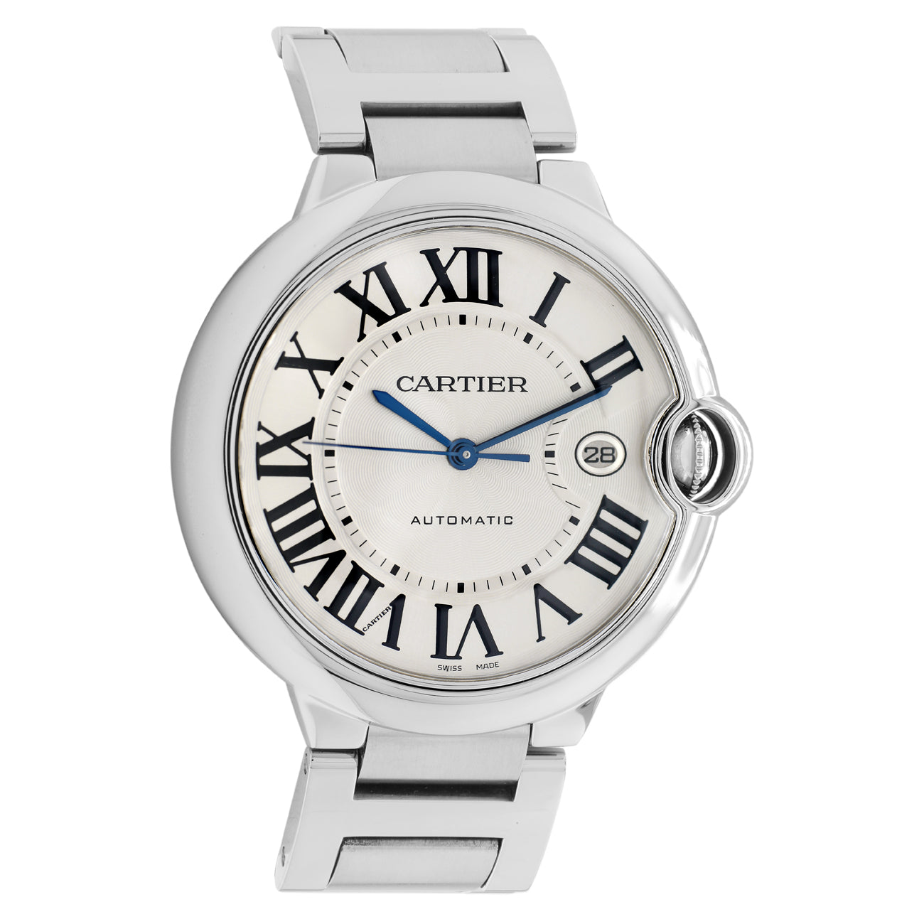 Exclusive Cartier Stainless Steel Ballon Bleu 42mm Automatic W69012Z4 — Front View