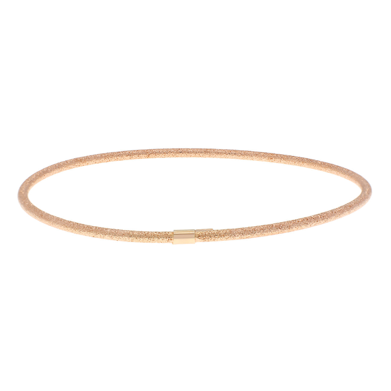 Exclusive 14K Rose Gold Blasted Bangle — Side View