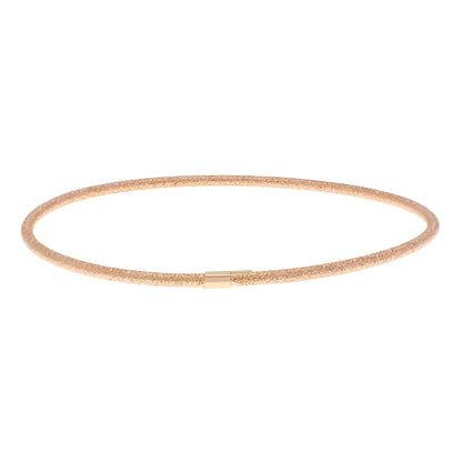 Exclusive 14K Rose Gold Blasted Bangle — Side View
