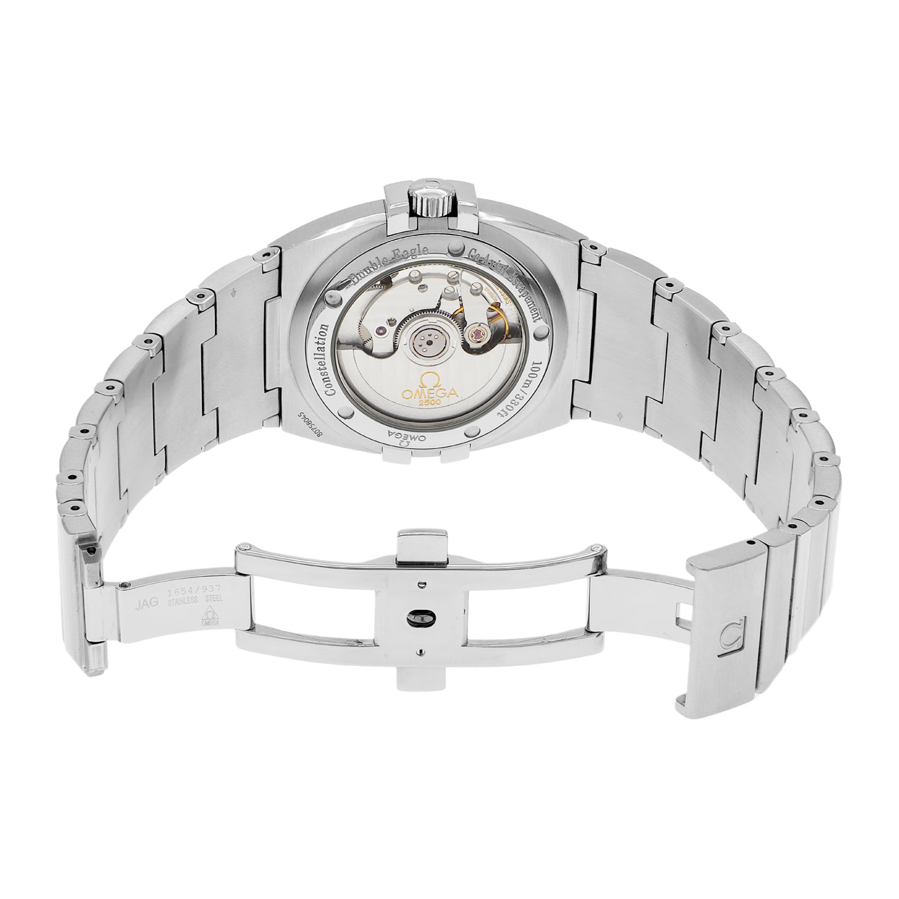 Exclusive Omega Stainless Steel Constellation Double Eagle 1503.10.00 — Top View