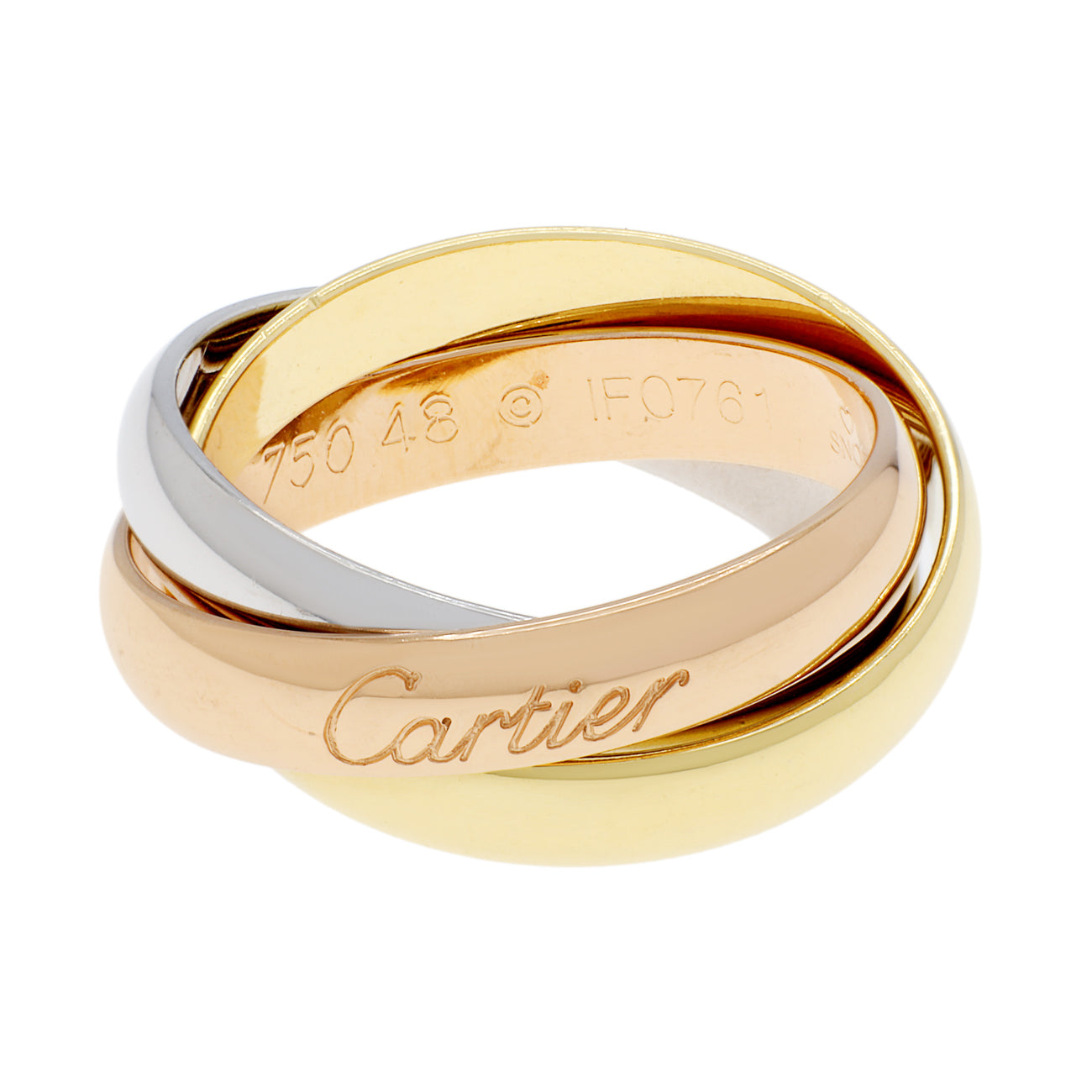 Exclusive Cartier 18K Classic Trinity Ring — Front View