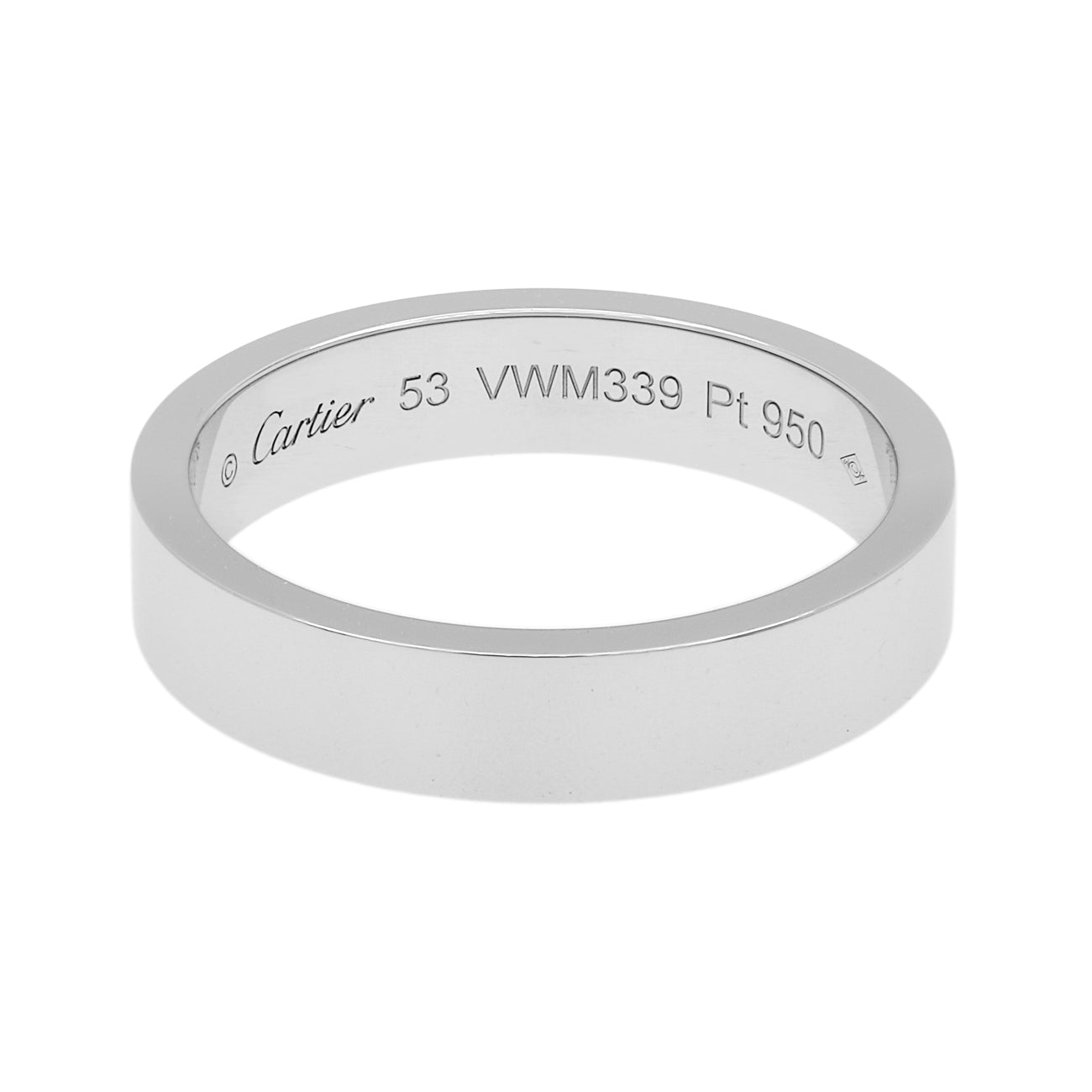 Exclusive Cartier Platinum C de Cartier Wedding Band Ring — Side View