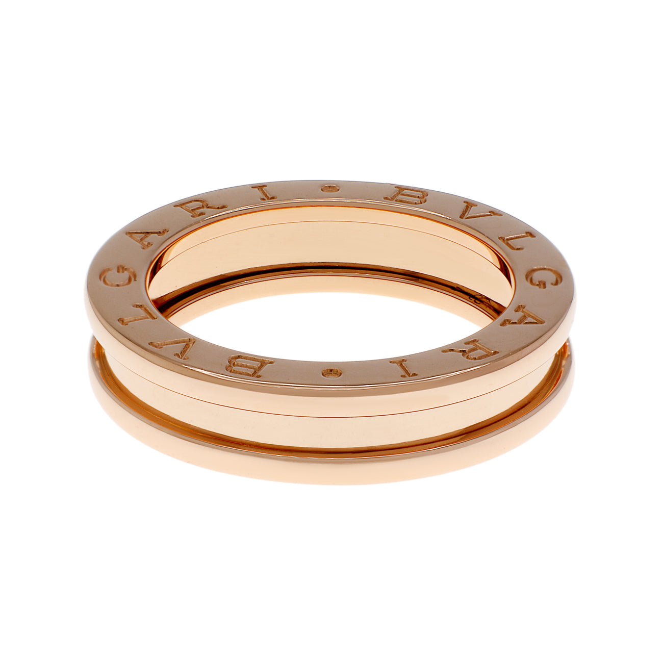 Exclusive Bulgari 18K Rose Gold B.Zero1 One-Band Ring — Side View