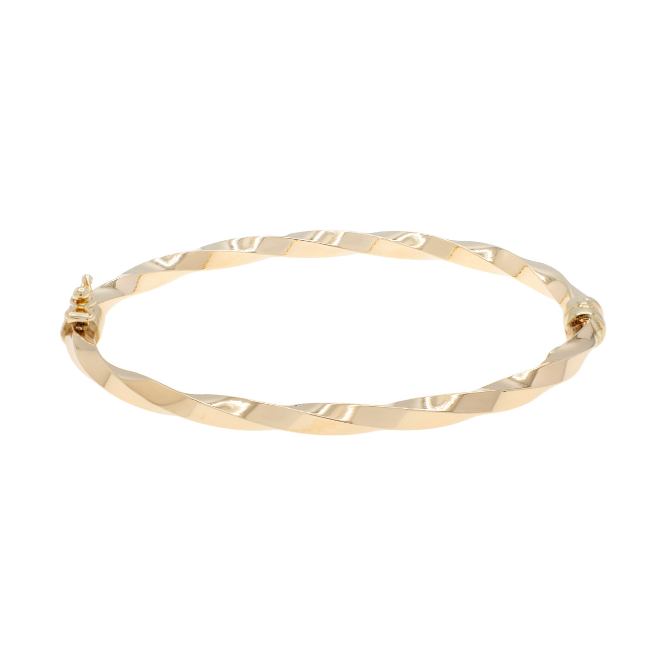 Exclusive 10K Yellow Gold Twist Bangle — Side View