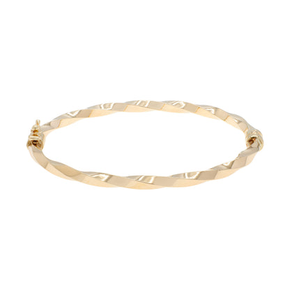 Exclusive 10K Yellow Gold Twist Bangle — Side View