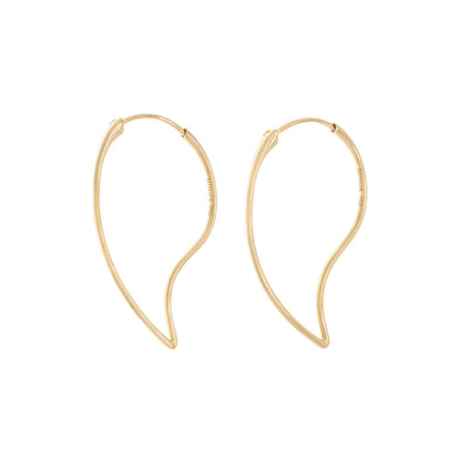 Exclusive 18K Yellow Gold Hoop Earrings — Side View