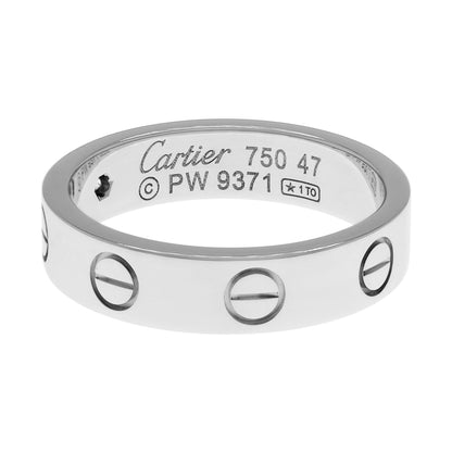 Exclusive Cartier 18K White Gold Diamond Love Wedding Band — Side View