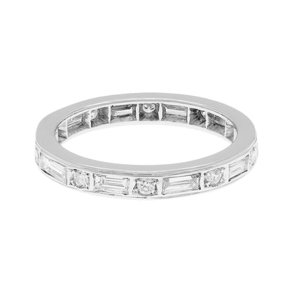 Exclusive 14K White Gold 1.30 Carat Diamond Eternity Ring — Side View