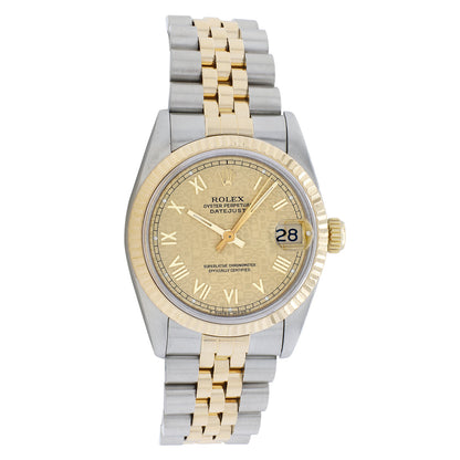 Exclusive Rolex Stainless Steel 18K Yellow Gold Datejust 31 68273 — Front View