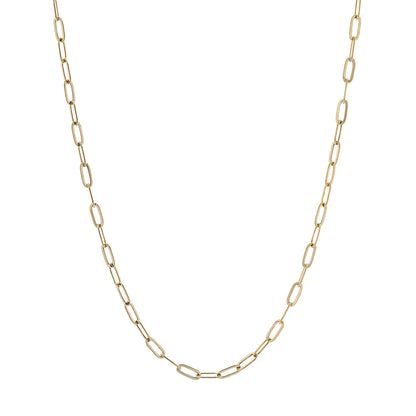 Exclusive 18K Yellow Gold Paperclip Chain — Front View