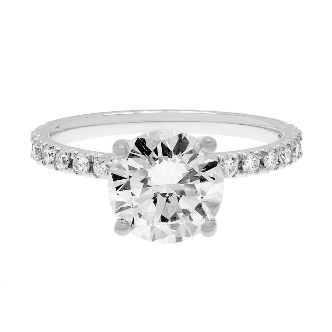 Exclusive 18K White Gold 1.58 Carat Diamond Ring — 4.5 — Front View