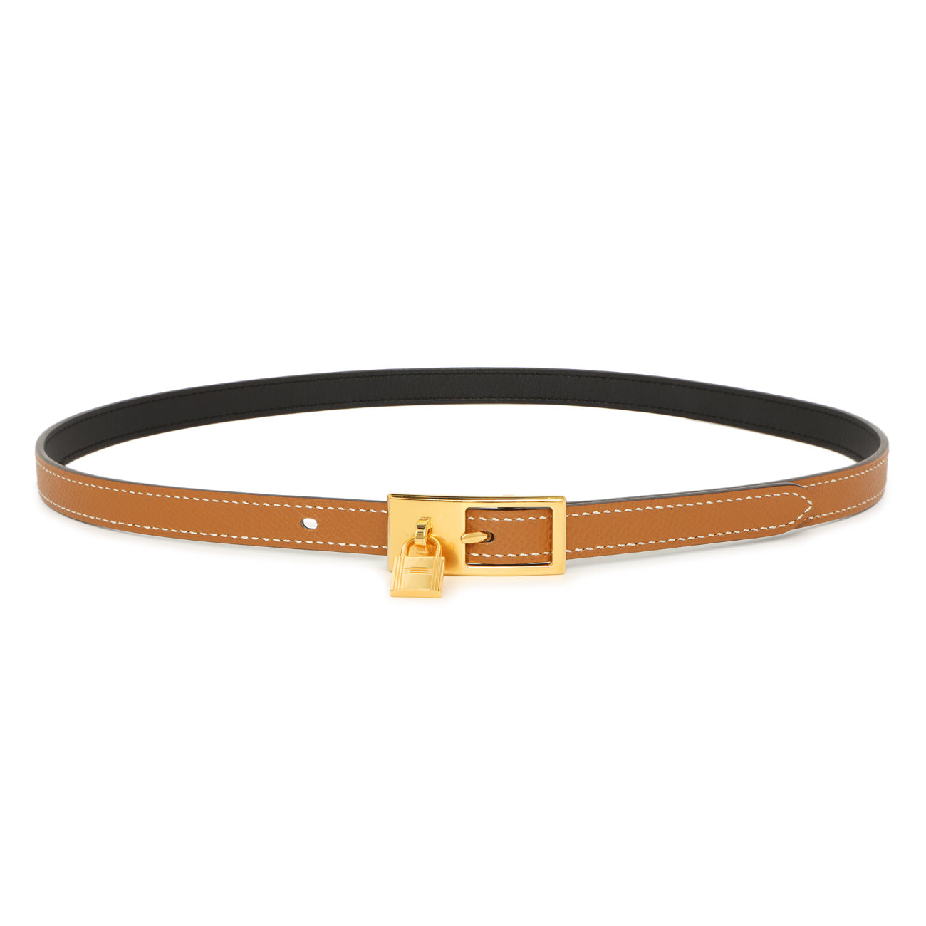 Exclusive Hermes Swift Epsom Lucky 15 Reversible Belt — Front View