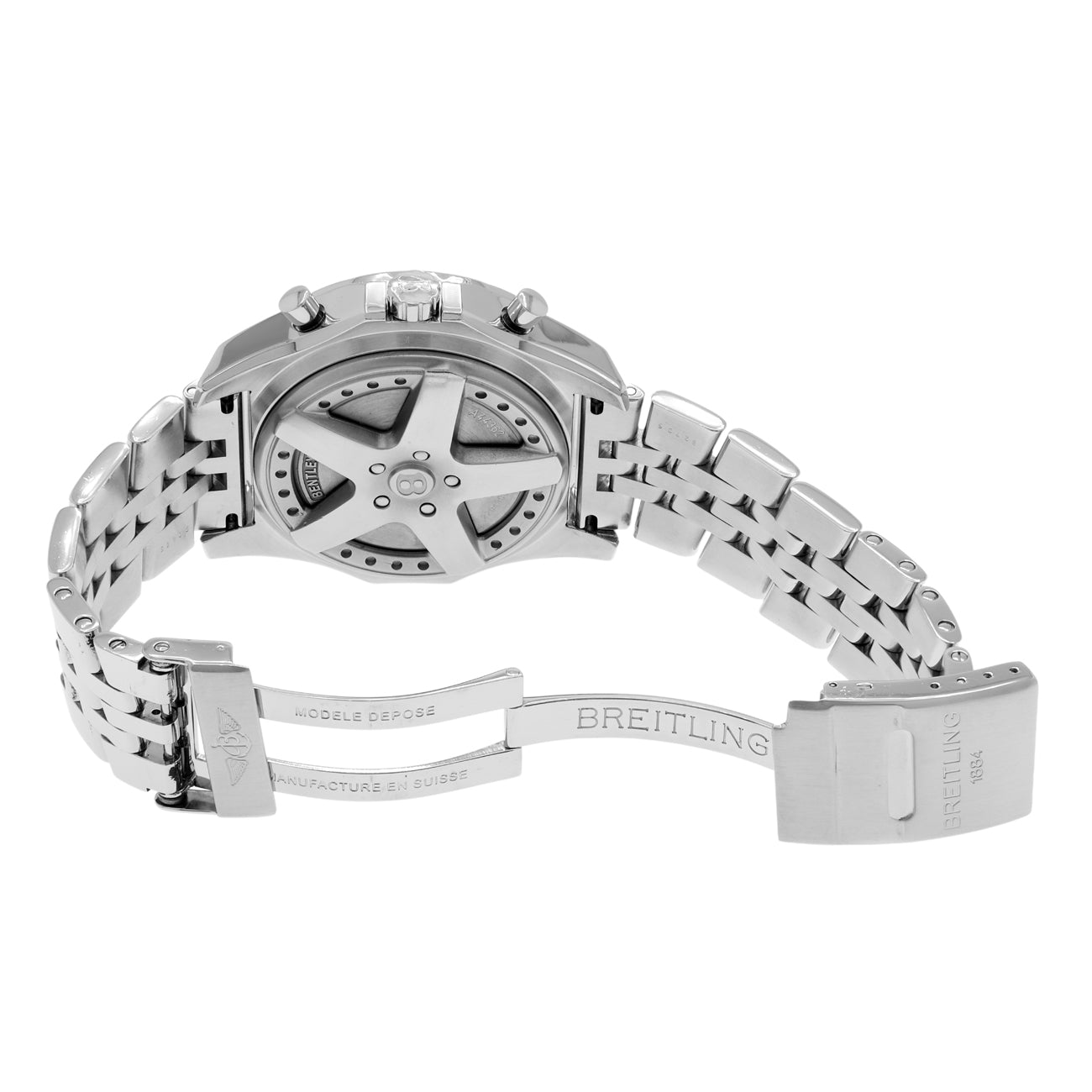 Exclusive Breitling Stainless Steel Diamond Bentley 6.75 A44362 — Top View