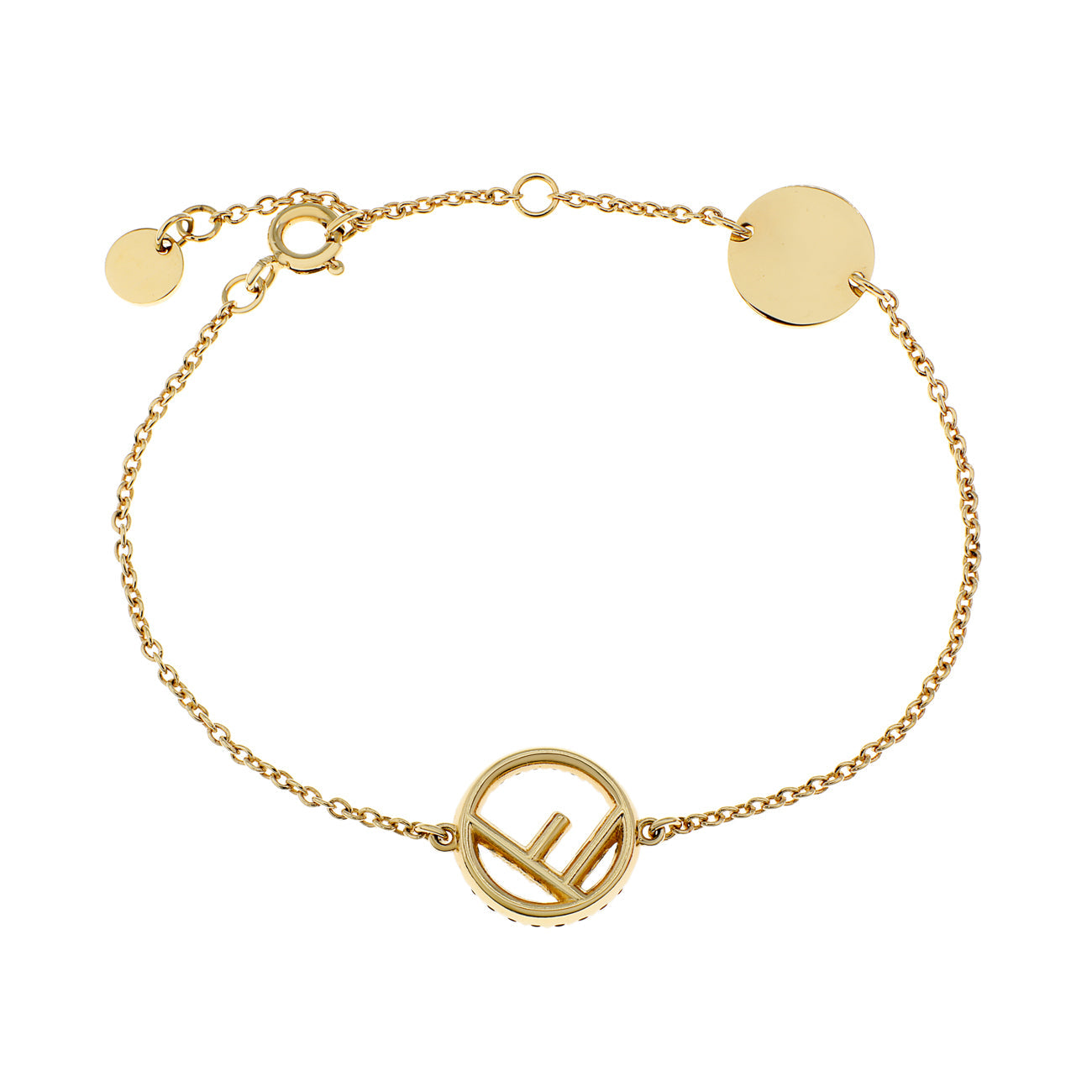 Exclusive Fendi Black Crystal F Is Fendi Bracelet — Side View