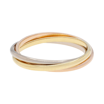 Exclusive Cartier 18K White Yellow Rose Gold Trinity XS Ring — Side View