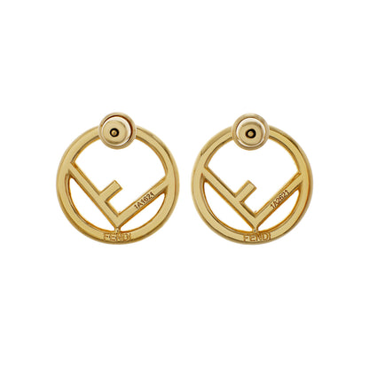 Exclusive Fendi Crystal F Is Fendi Earrings — Side View